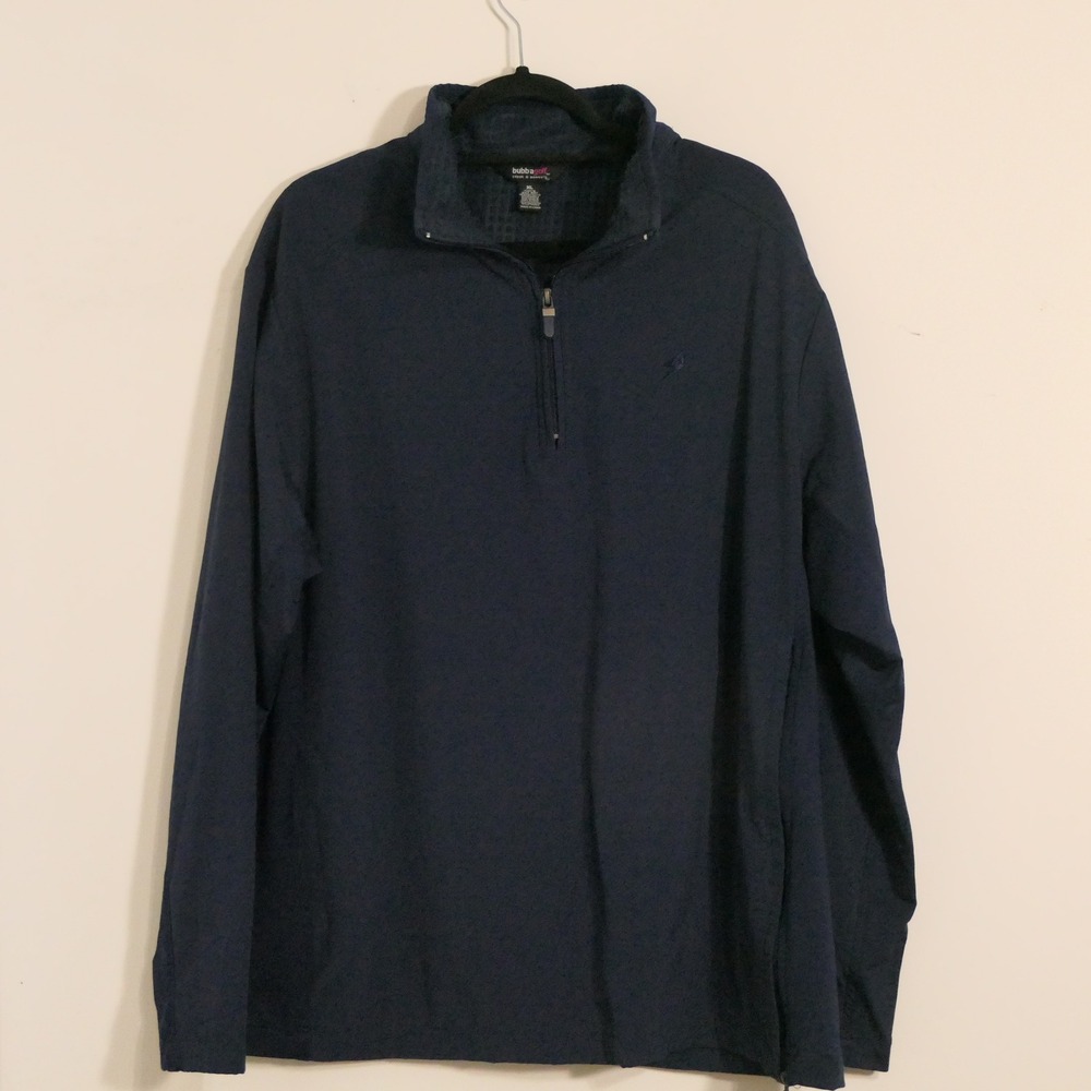 Bubba Golf Mens Pullover XL Navy Quarter Zip Performance Golfcore Mock Neck